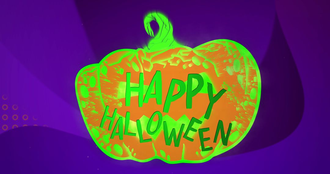 Bold Halloween Text on Glowing Pumpkin Graphic