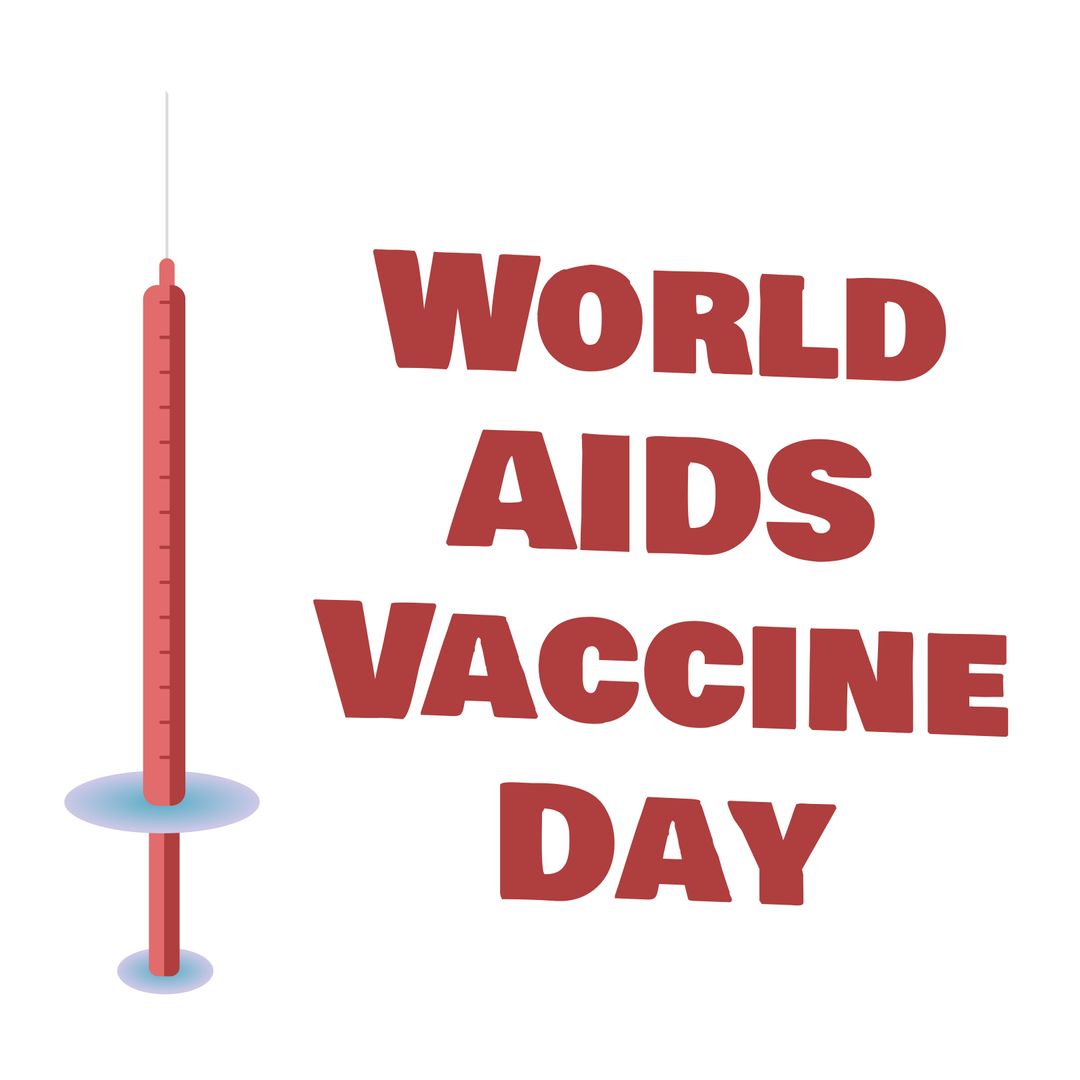 World AIDS Vaccine Day Poster with Syringe Graphic