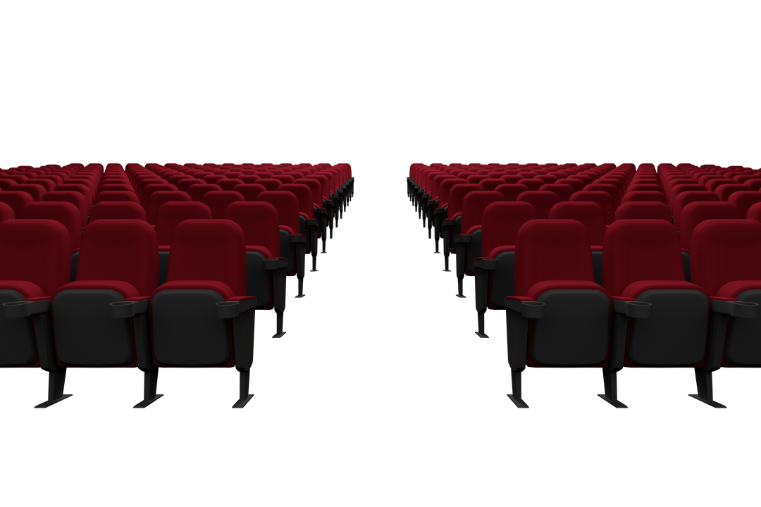 Transparent Rows of Red Theater Chairs Side View - Download Free Stock Images Pikwizard.com