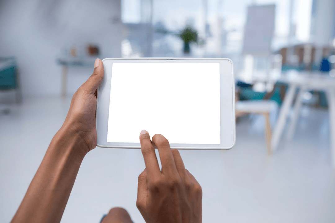 Transparent Tablet Device Usage During Office Work