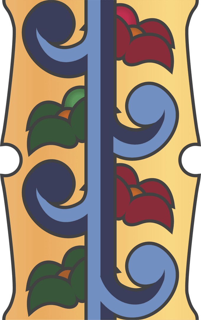 Ornamental Vintage Floral Scroll with Transparent Background