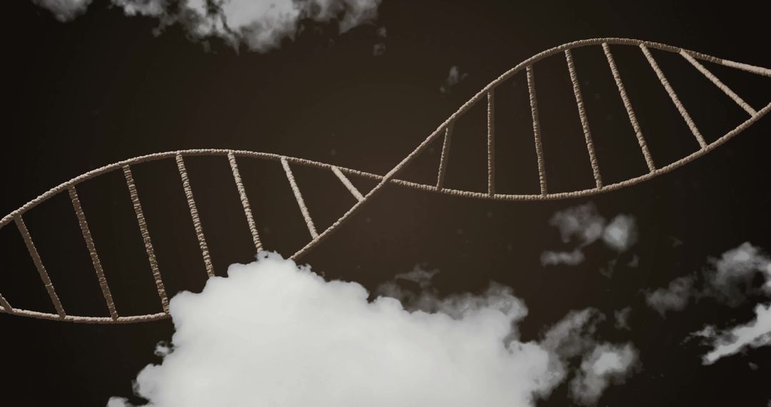 Abstract Rope-Like DNA Helix in Dark Cloudy Sky