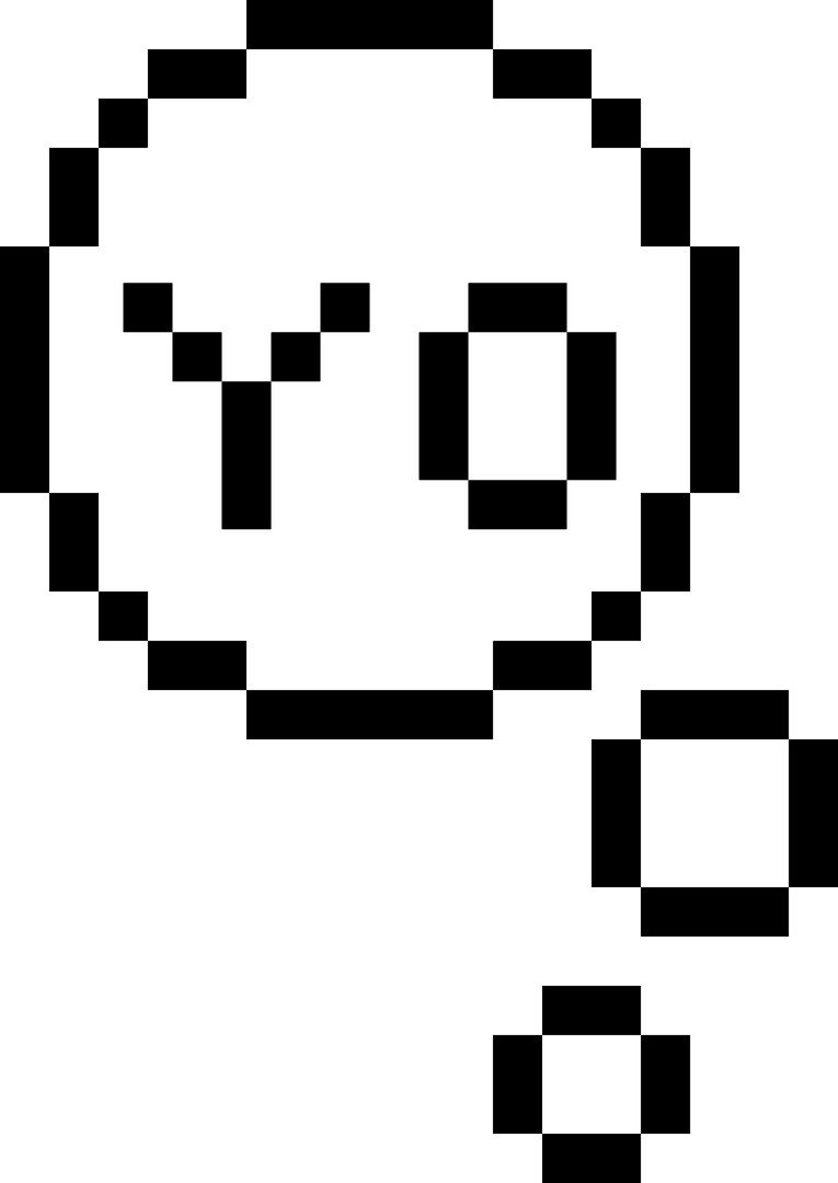 Pixel Art Text Bubble with Yo Message on Transparent Background