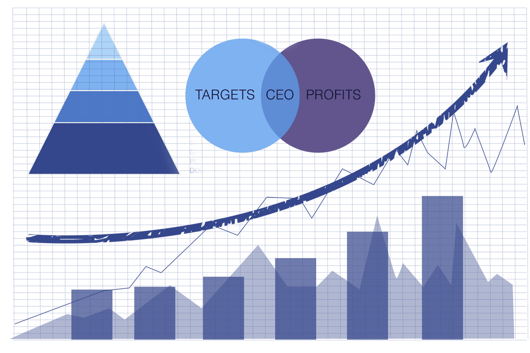 Business Chart Diagram with Transparent Background for Presentations