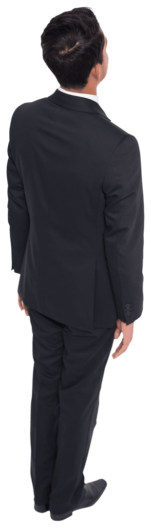 Transparent View of Businessman Turning Away in Suit