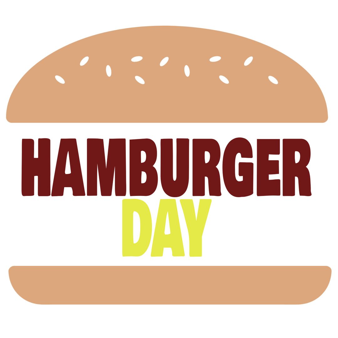 Illustrated Hamburger Emblem Celebrating National Hamburger Day
