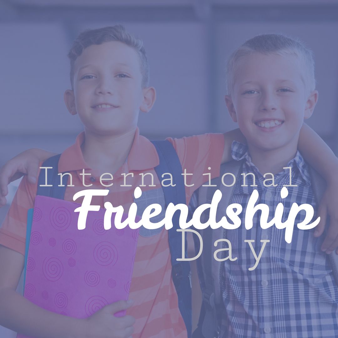 International Friendship Day Celebration with Smiling Schoolboys