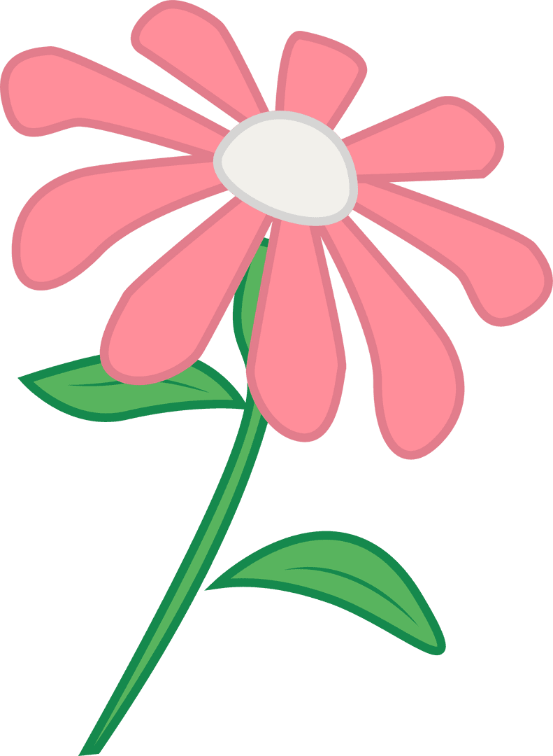 Pink Daisy Illustration on Transparent Background