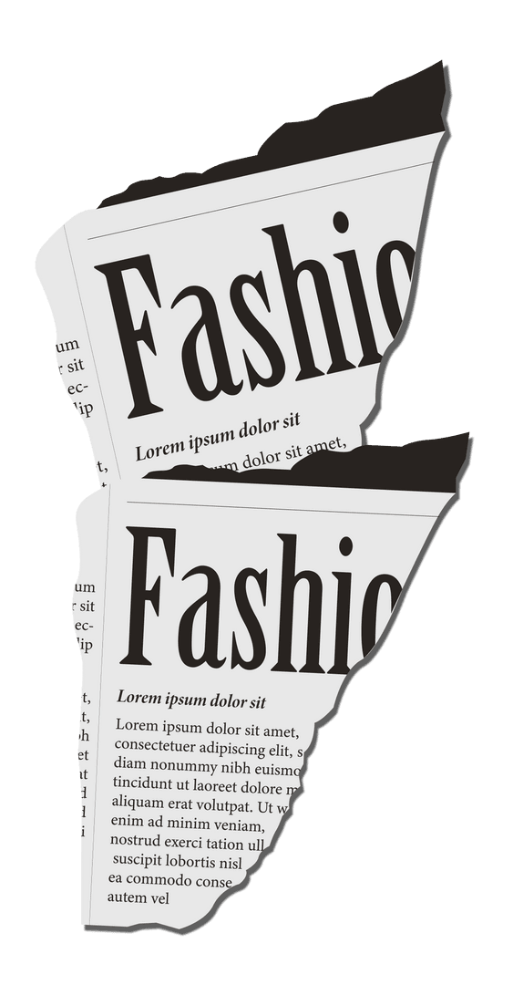 Transparent Torn Paper with Fashion Headline Collage