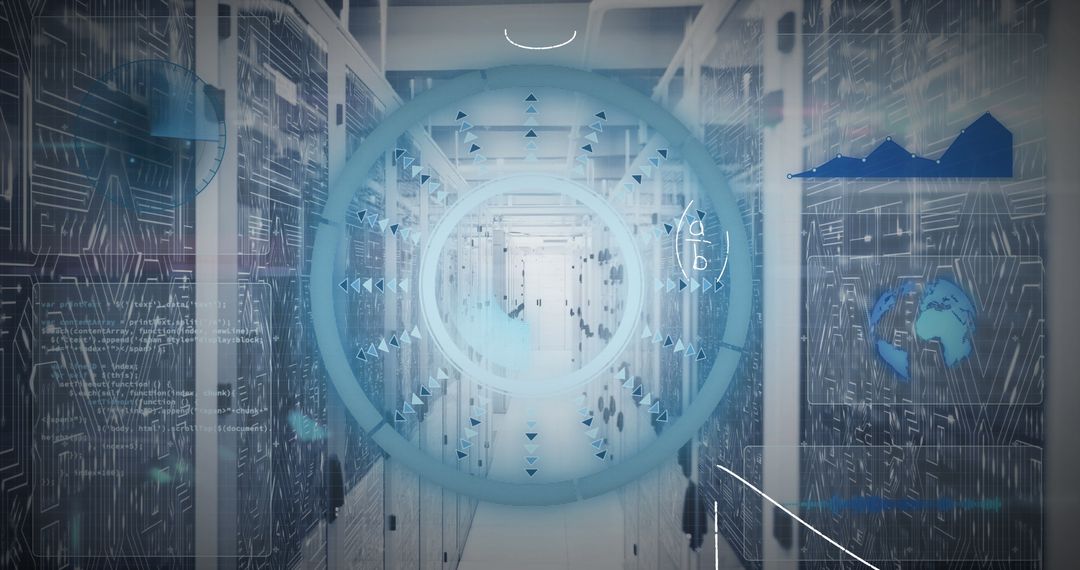 Futuristic Data Center Network Concept with Digital Visualization