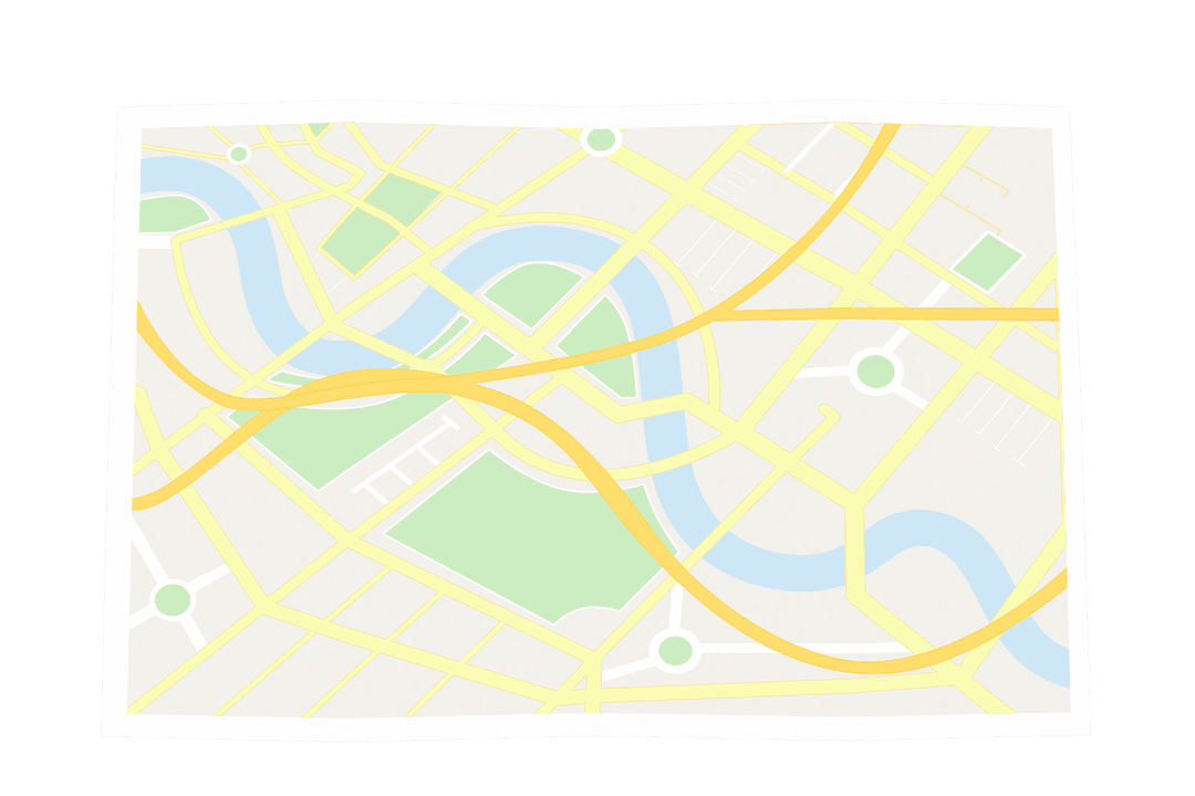 Colorful Digital Map Illustration on Transparent Background