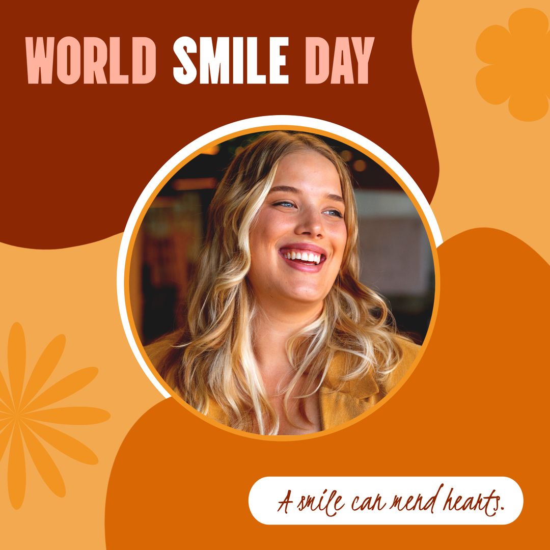 World Smile Day Young Blonde Woman Joyful Expression - Download Free Stock Templates Pikwizard.com