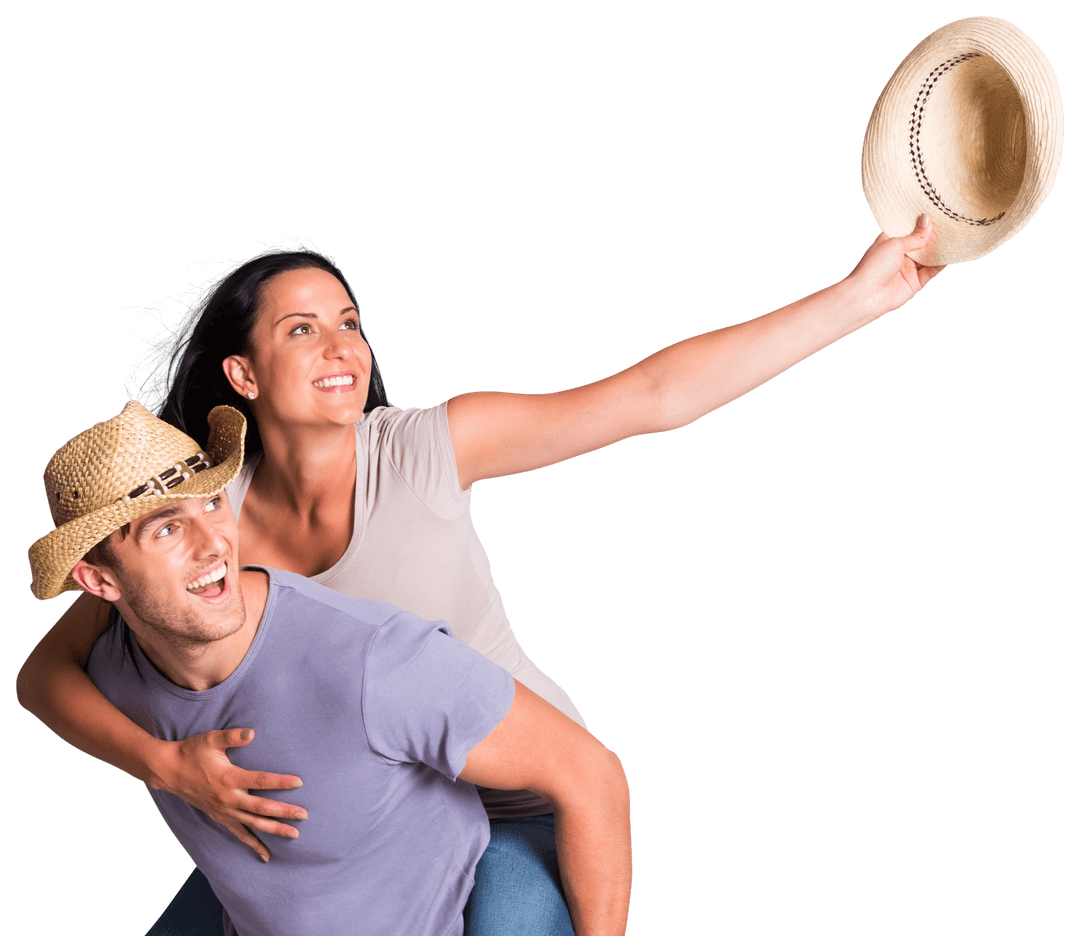Joyful Couple in Love Transparent Background