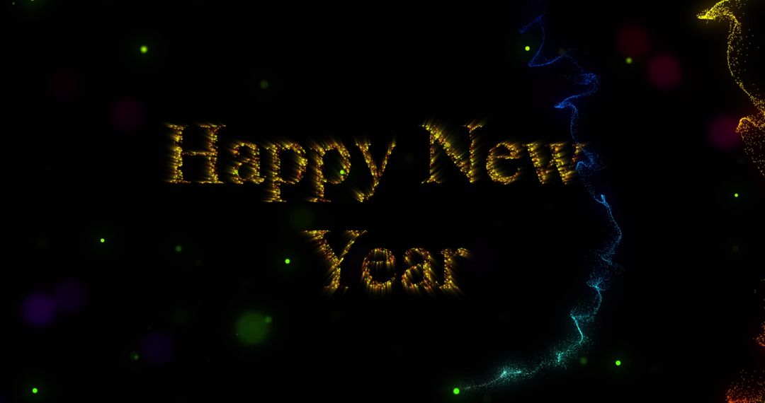 Festive Happy New Year Glittering Text Design