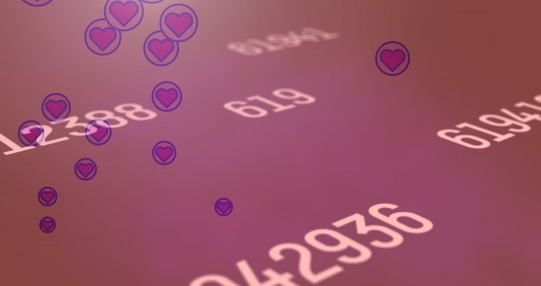 Floating Love Reacts and Numbers on Pink Hue Background