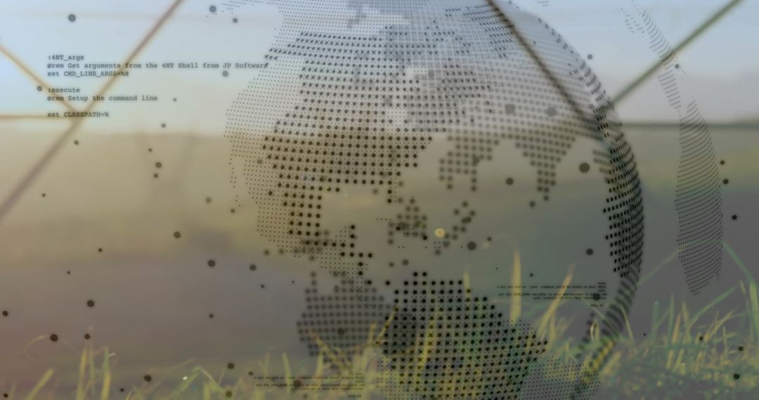 Abstract Tech Globe Integration with Nature