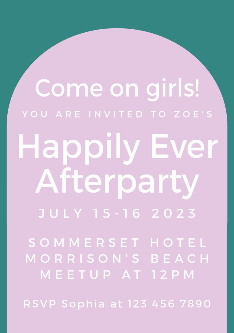 Pastel Themed Girls' Gathering Invitation for Afterparty - Download Free Stock Templates Pikwizard.com
