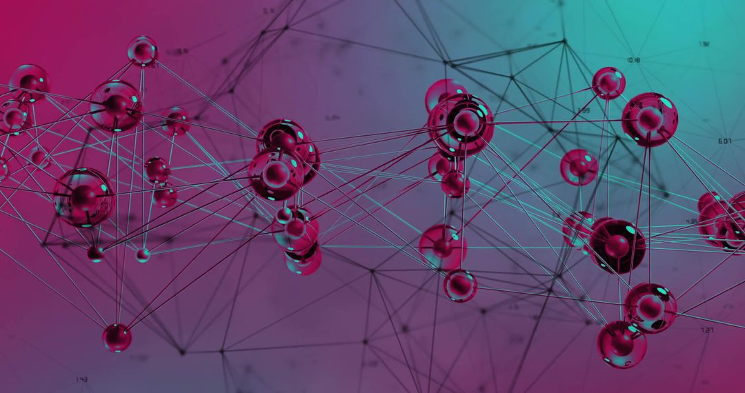 Abstract Glass Sphere Network on Vibrant Gradient Background