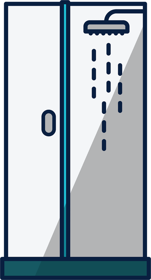 Transparent Shower Icon with Water Drops for Cleanliness Themes