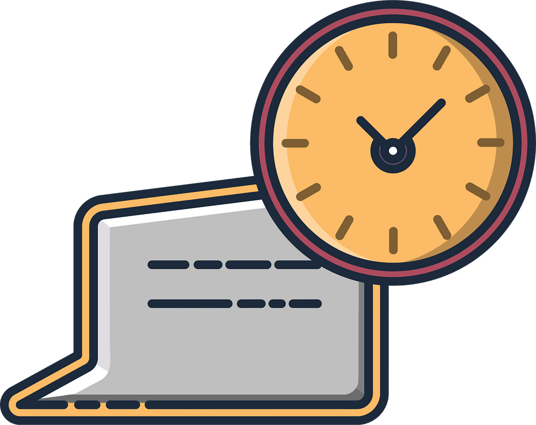 Transparent Speech Bubble and Clock Icon