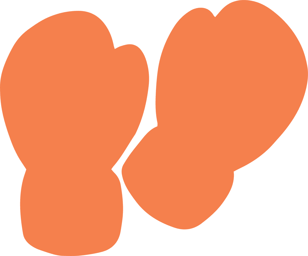 Orange Boxing Gloves Shapes on Transparent Background
