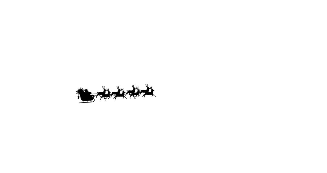 Silhouette of Santa Claus Sleigh with Reindeers on White - Free Images, Stock Photos and Pictures on Pikwizard.com