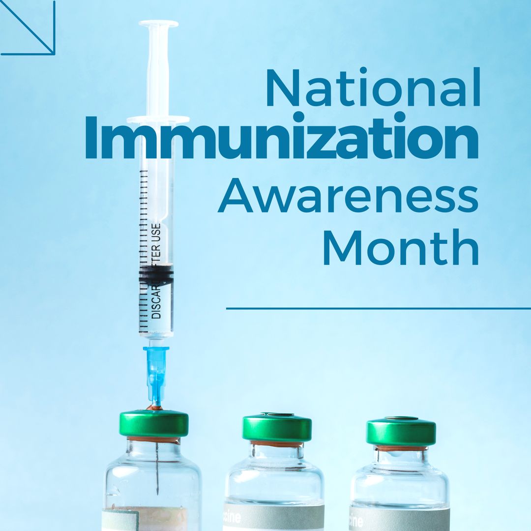 Syringe and Vaccine Vials for Immunization Awareness Campaign