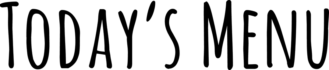 Black Today’s Menu Text on Transparent Background Vector