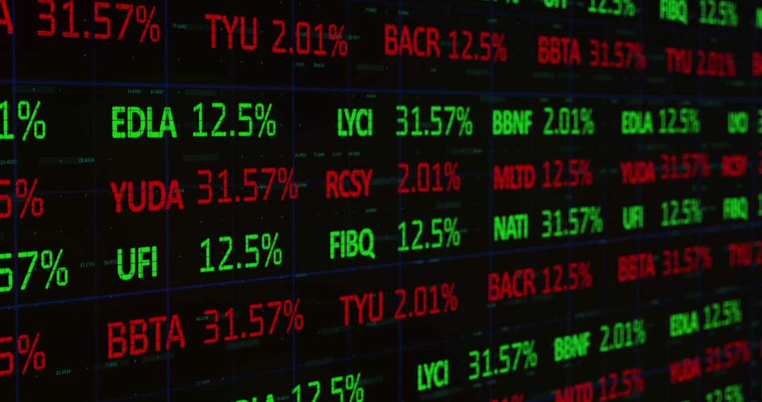 Digital Financial Data Display with Dynamic Stock Prices