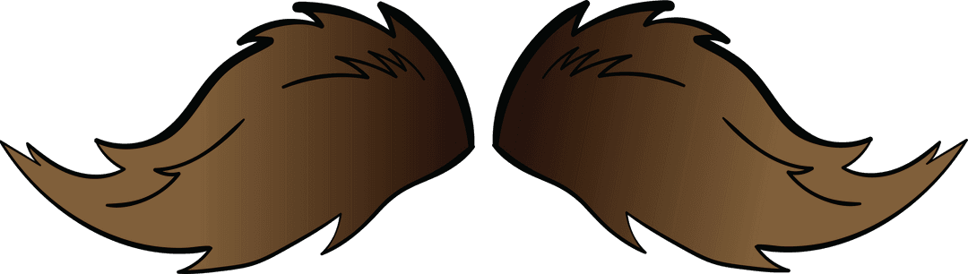 Brown Moustache Illustration on Transparent Background for Design