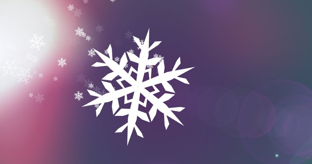 Abstract Snowflake Design with Colorful Background and Lights
