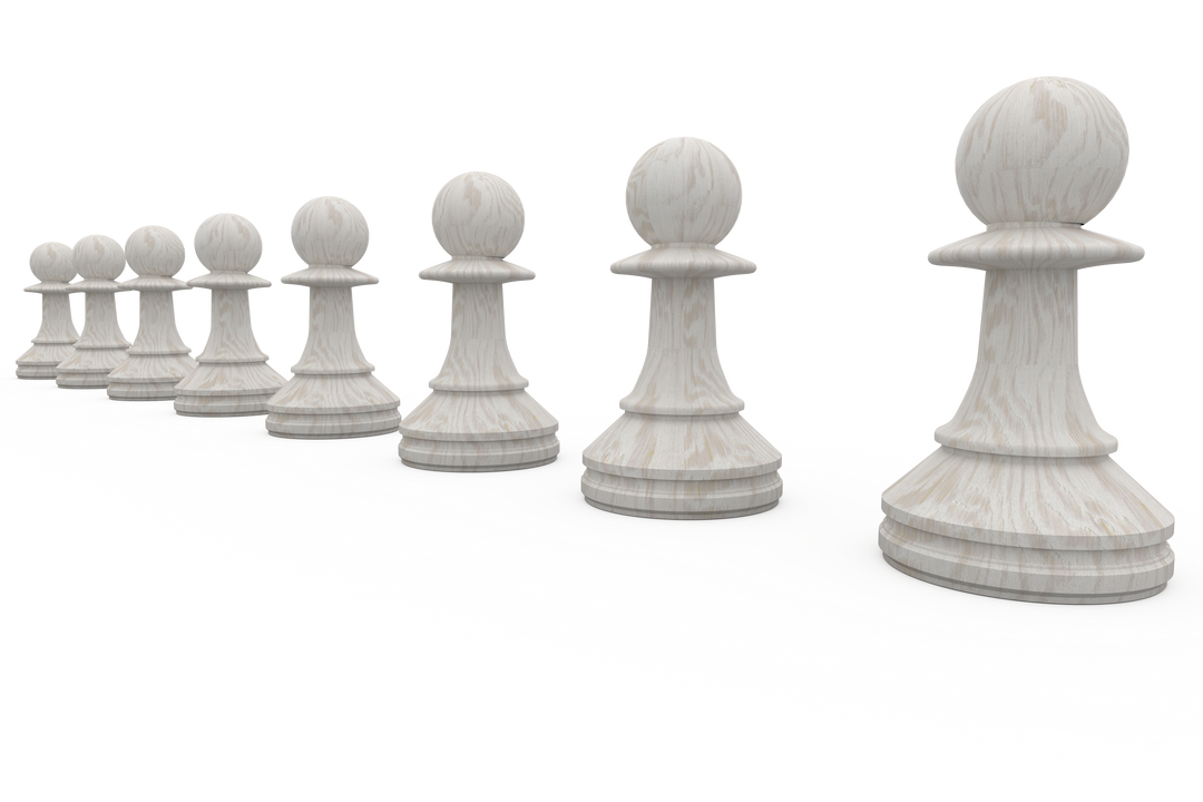 Transparent White Pawns Aligned in a Row - Download Free Stock Images Pikwizard.com