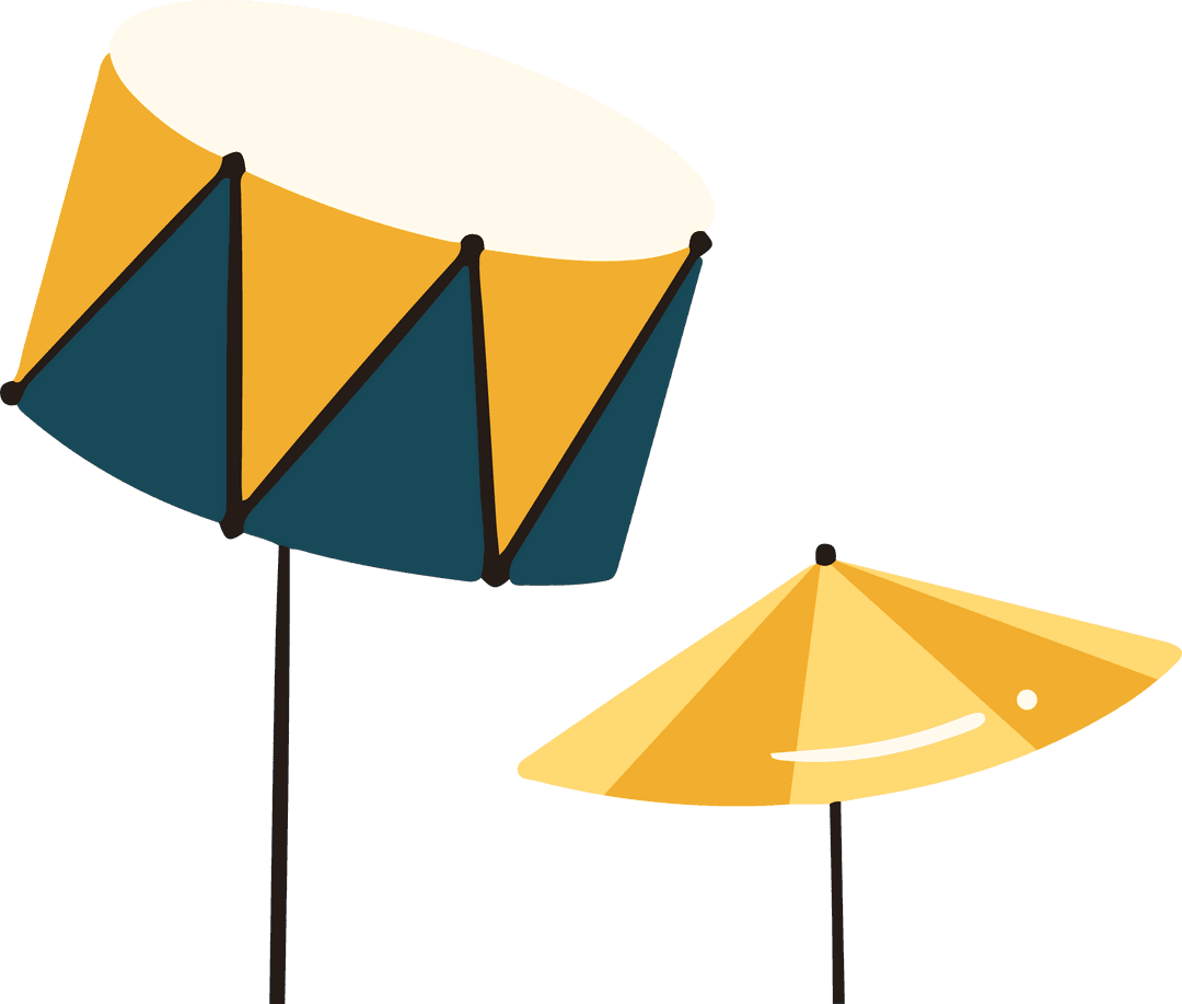 Transparent Background Patterned Drum and Umbrella Concept Art