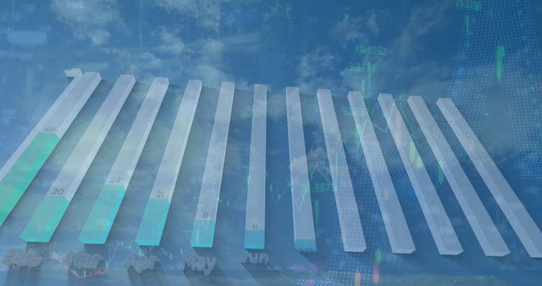 Bar Graph Visualization with Stock Market Data Background
