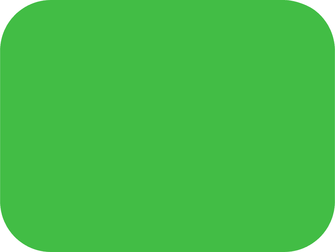 Green Rectangle with Rounded Corners on Transparent Background