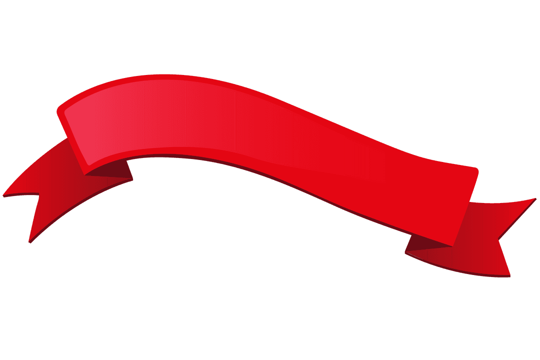 Vector Red Ribbon Banner on Transparent Background