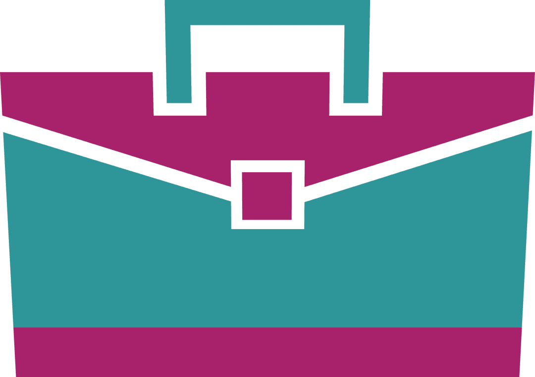 Stylized Transparent Background Colorful Briefcase Illustration