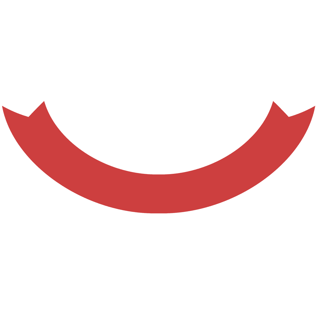 Minimalist Red Ribbon Banner Isolated on Transparent Background