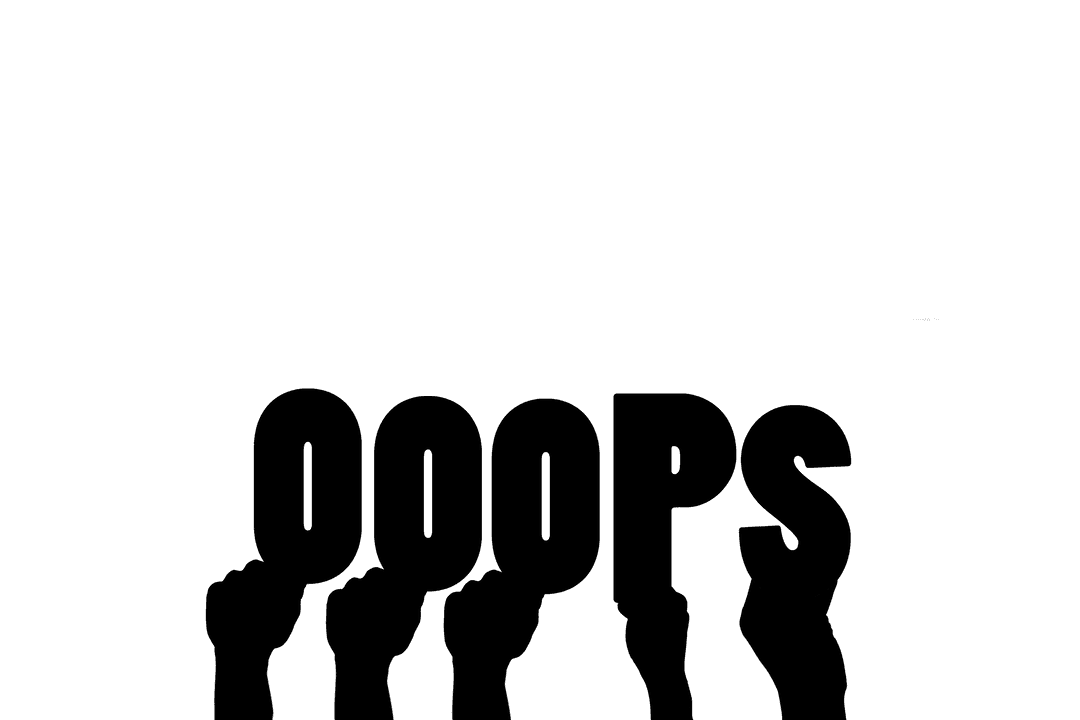 Transparent Illustration of Oops Text with Hands Gesture