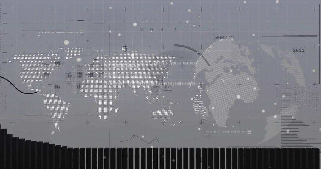 Digital Dotted World Map Display for Advanced Data Visualization