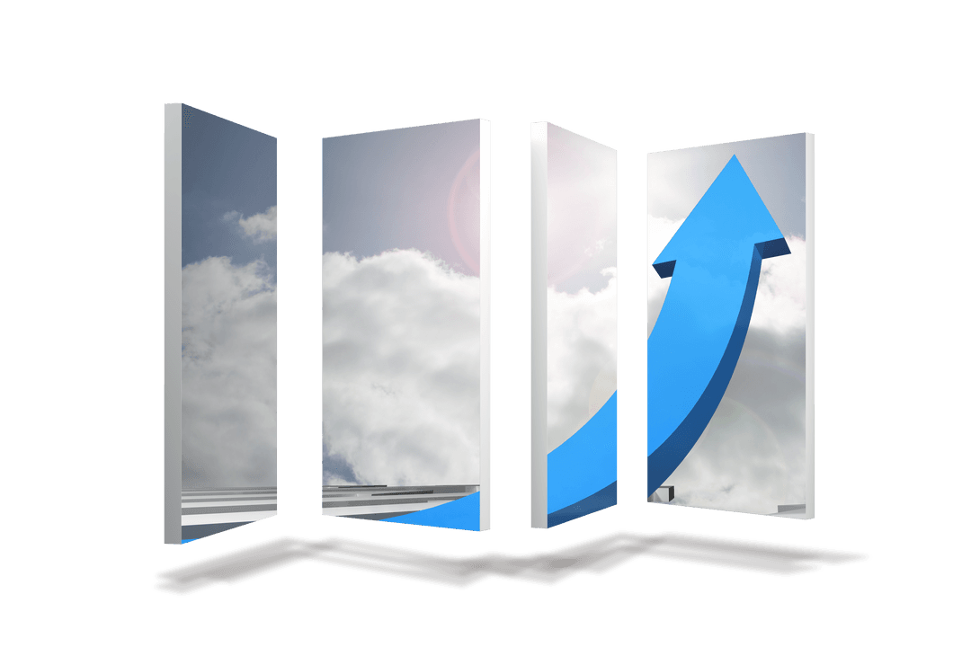 Transparent Arrow Against Sky Symbolizing Growth