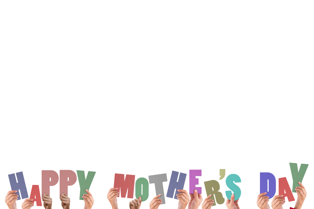 Transparent Celebration of Mother's Day with Colorful Letters