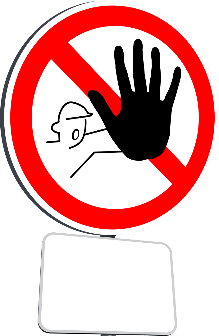 No Entry Red Stop Sign with Transparent Blank Placard for Custom Text