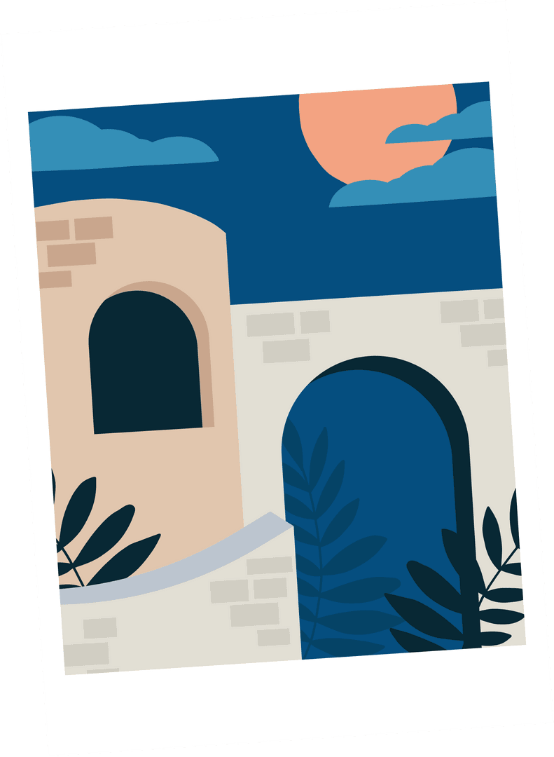 Minimalist Architectural Facade with Transparent Background