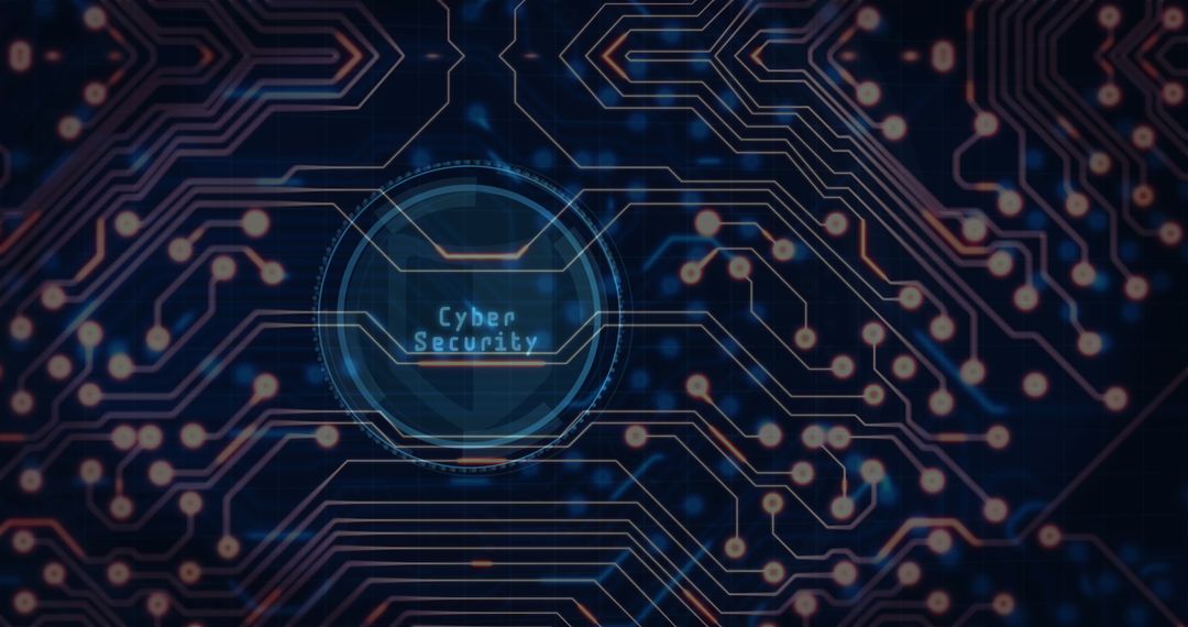 Cyber Security Concept with Digital Circuit Board Background