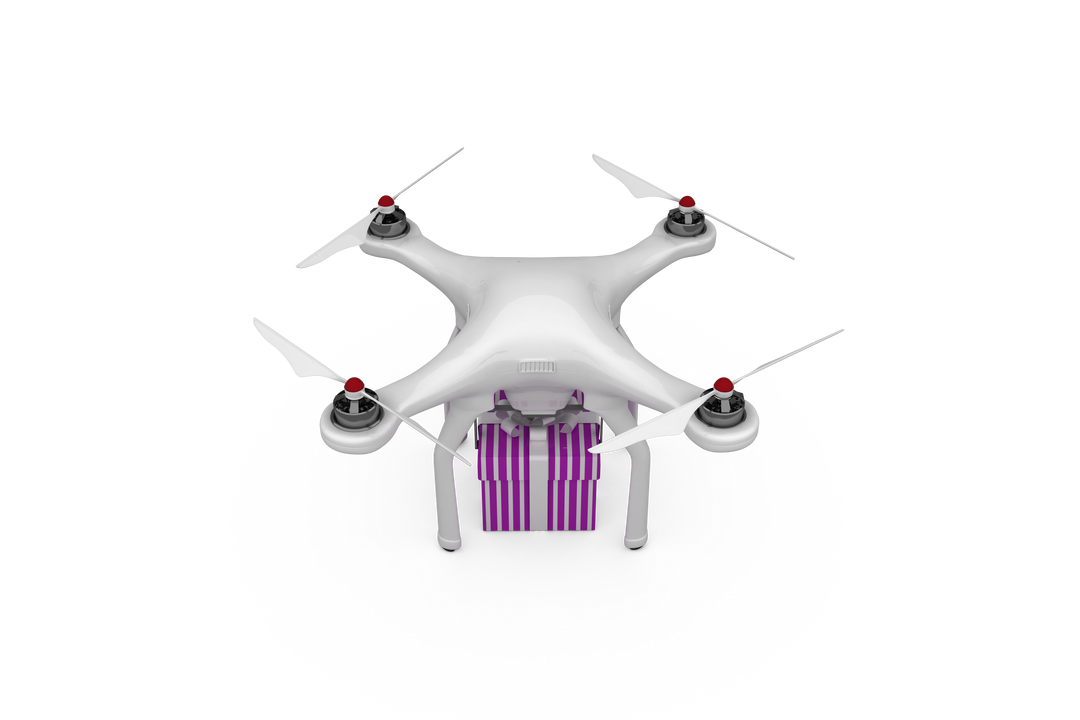 Transparent High Angle View Quadcopter Carrying Gift Box - Download Free Stock Images Pikwizard.com