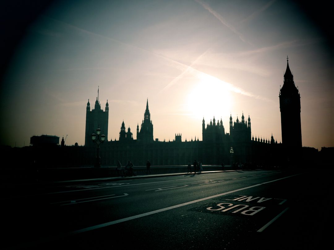 Silhouette of Westminster Palace and Big Ben during Sunset - Free Images, Stock Photos and Pictures on Pikwizard.com