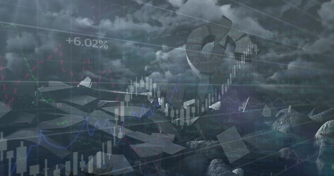 Data Processing with Broken Dollar Symbols and Stormy Backdrop