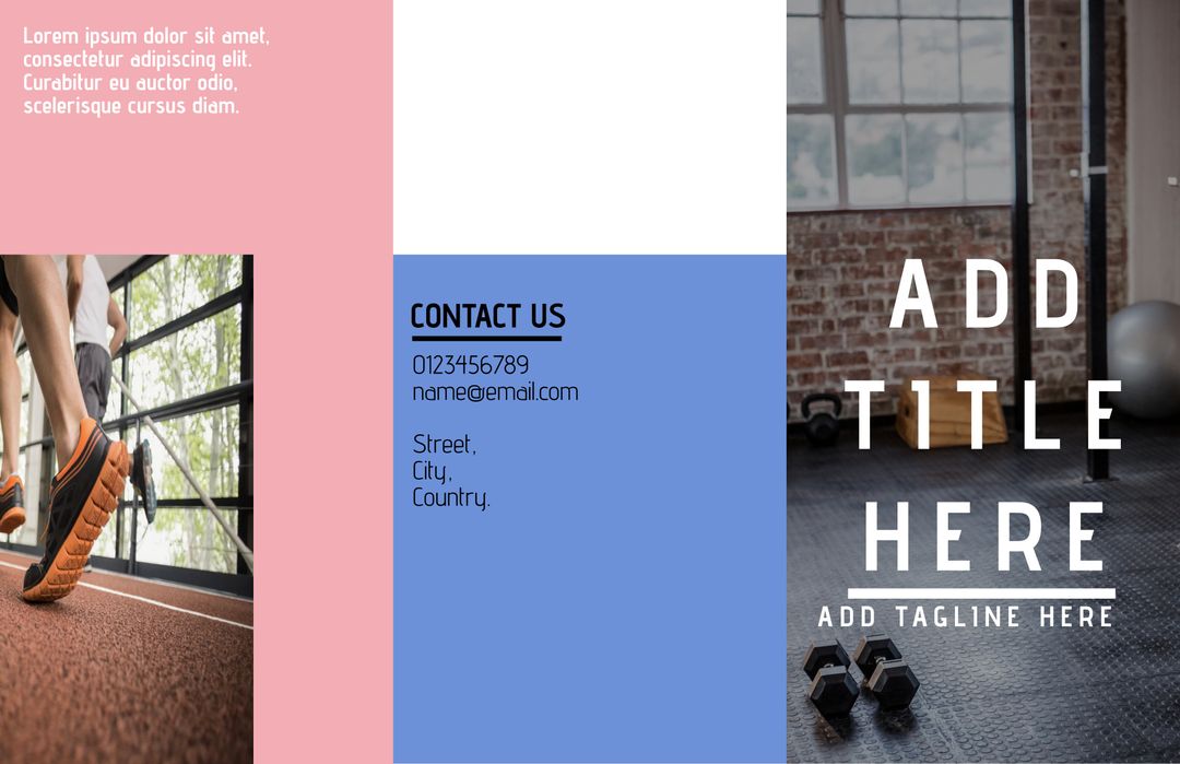 Dynamic Gym Advertisement with Person Running on Treadmill