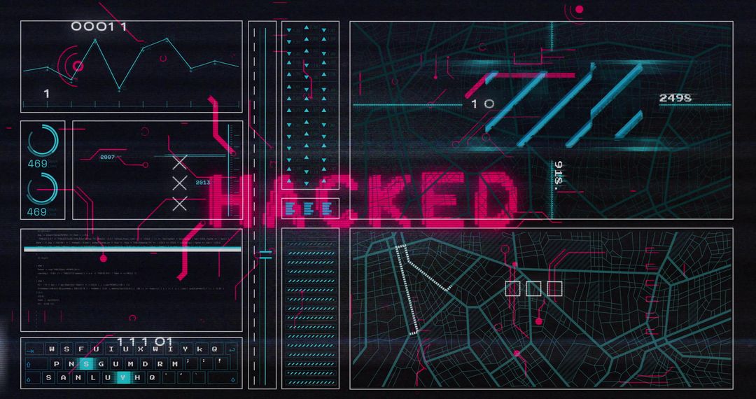 Digital Cyber Security System Breach with Glitch Effect